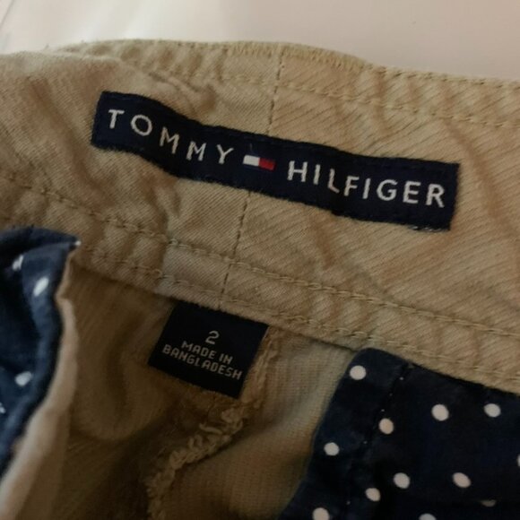 Tommy Hilfiger Womens 2 Shorts Tan Corduroy Jeans Mid Rise 100% Cotton Cuffed - Picture 16 of 16